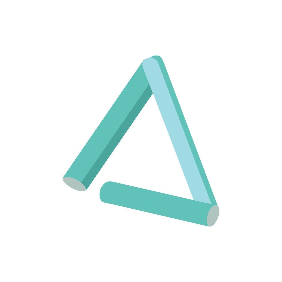 Impossible Penrose Triangle in Pastel Teal on White Background vector