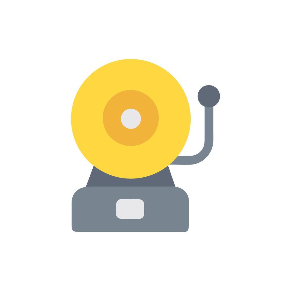 Flat illustration of retro alarm bell over White Background vector