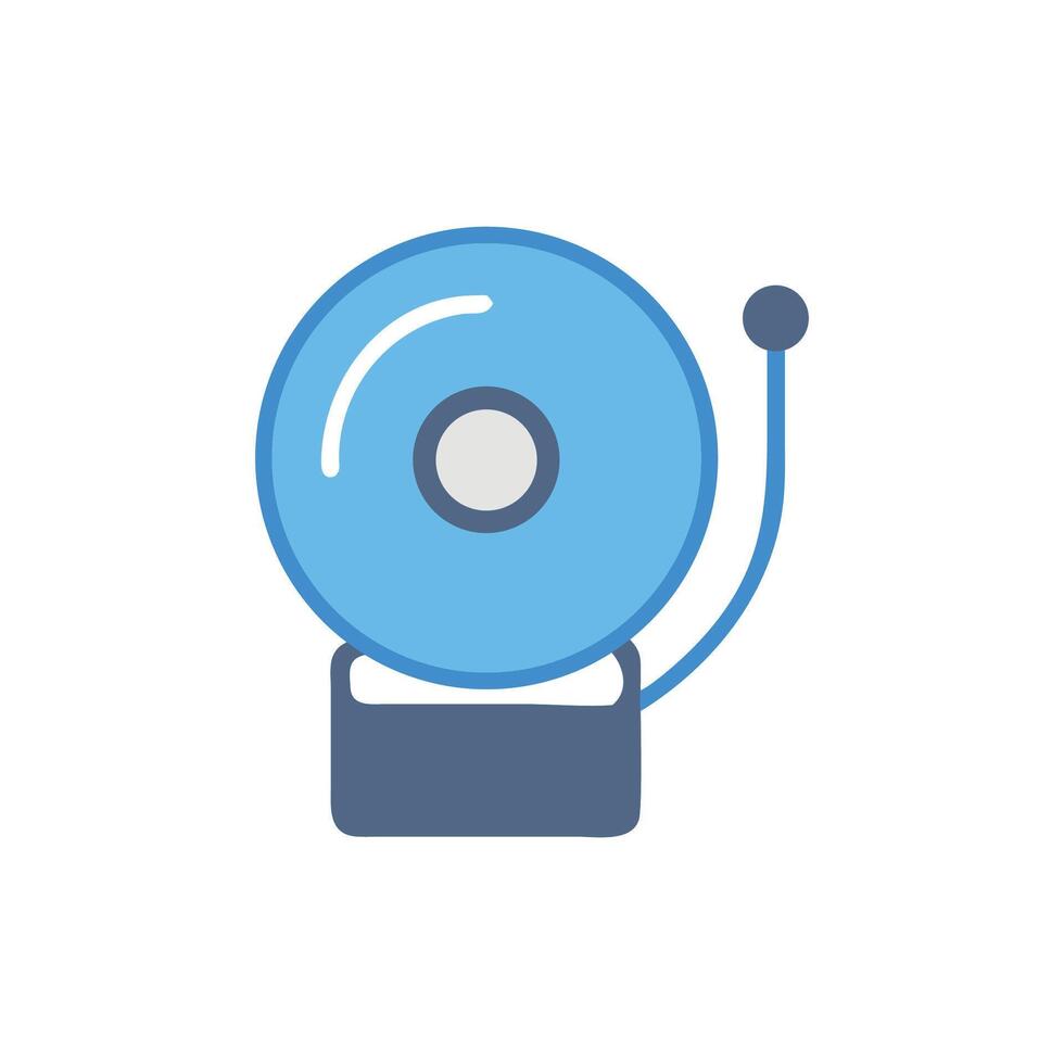 Illustration of a vintage blue school bell on White vector