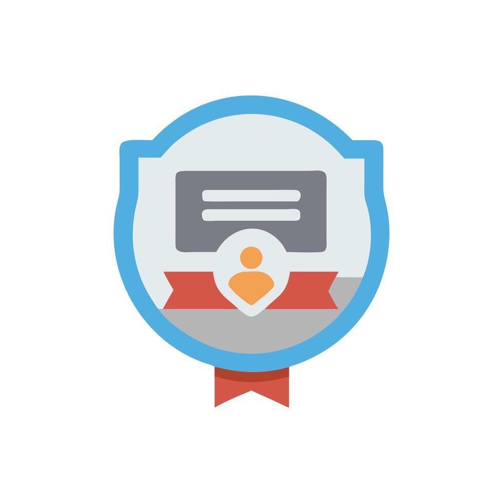 Employee of the Month award badge flat icon vector