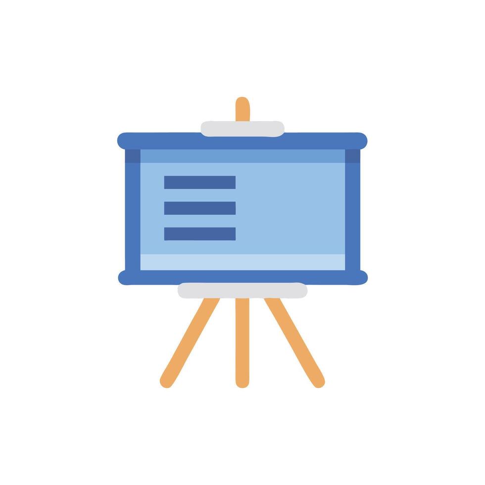 Flat Design Presentation Board Displaying Data Information Icon vector