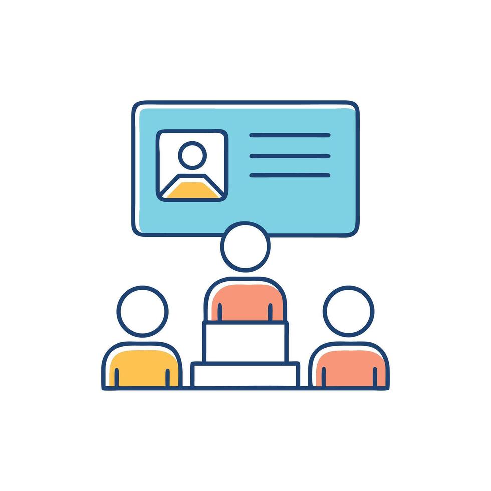 Online meeting icon illustration for remote communication concept vector