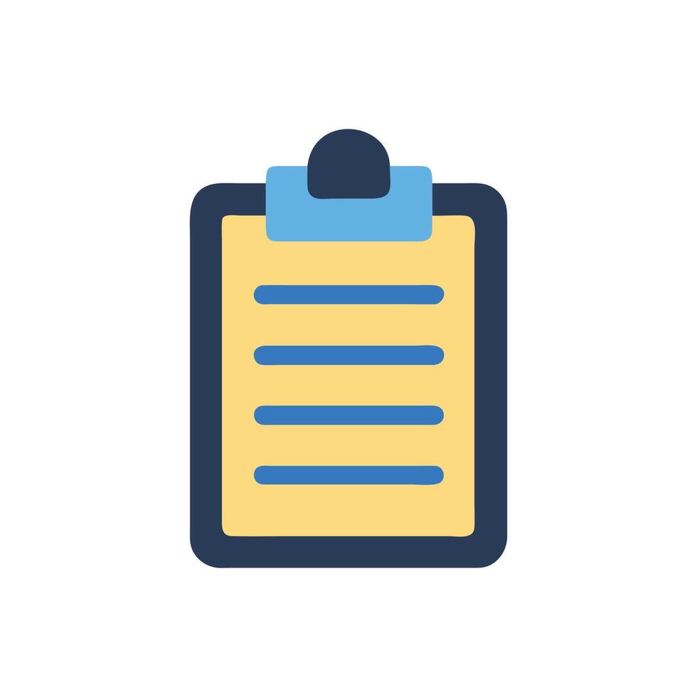Digital clipboard icon with light yellow paper sheet vector