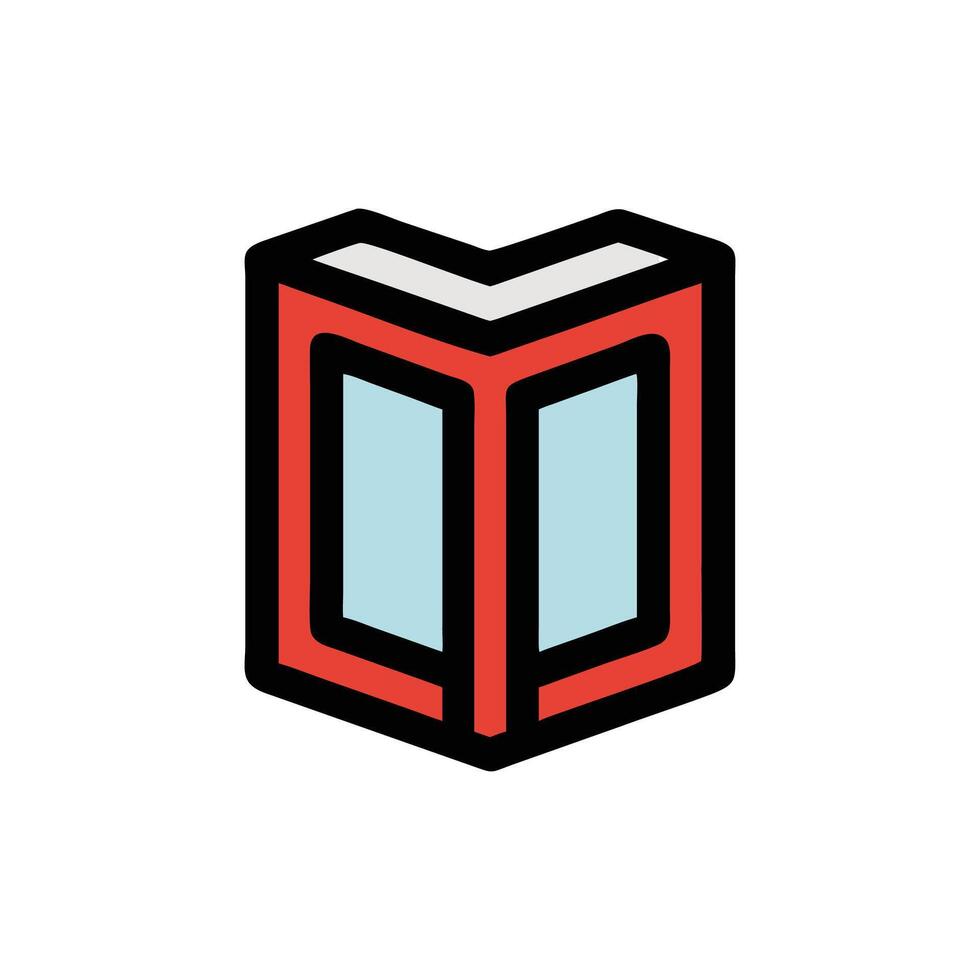 Minimalist icon of open book against dark background vector