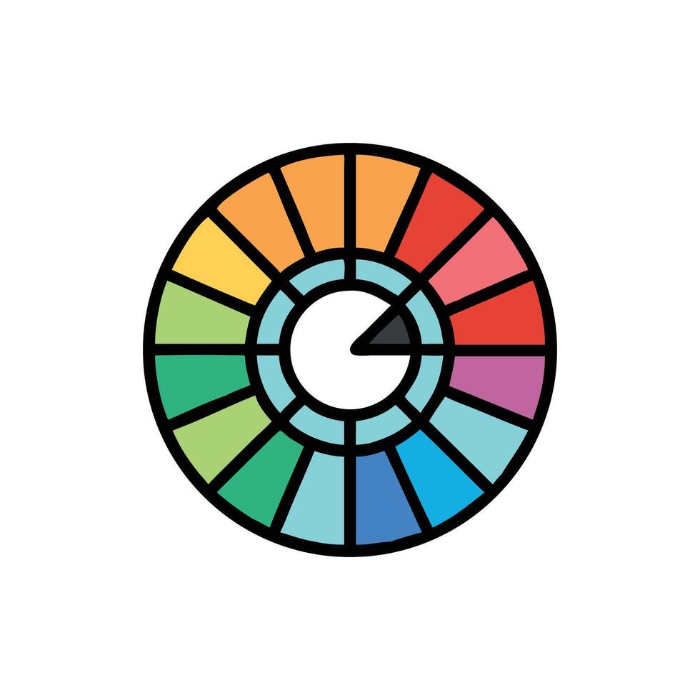 Colorful segmented circle graph against a White Background vector
