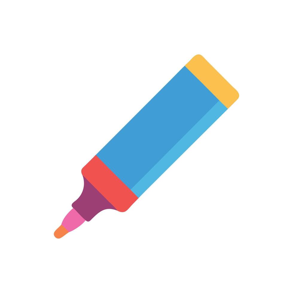 Flat design highlighter pen isolated on White Background studio vector