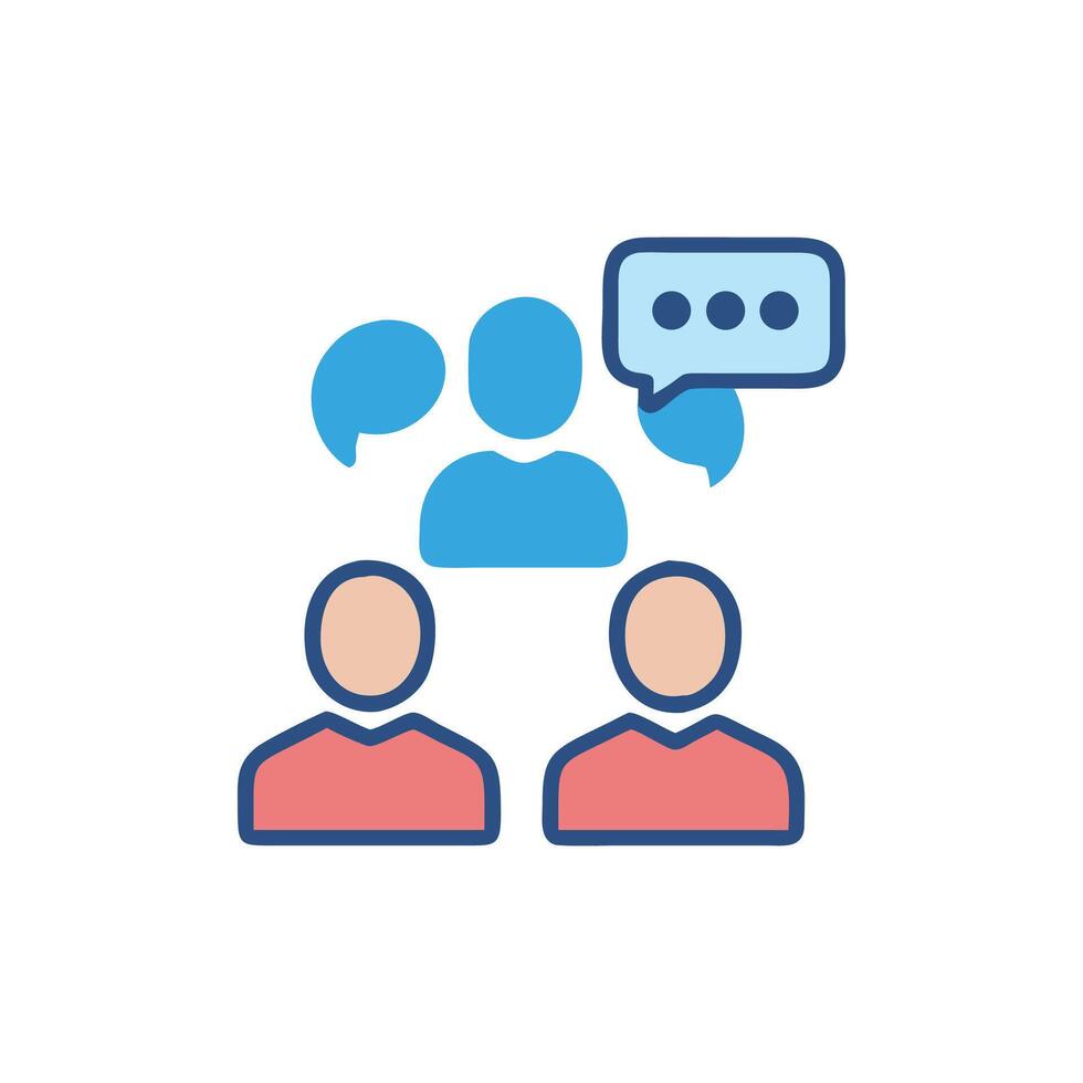 Teamwork Communication Concept Illustration with Speech Bubbles and Persons vector