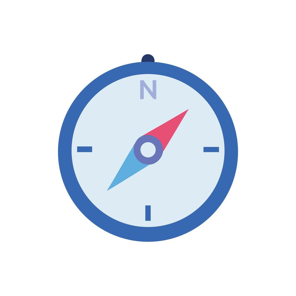Flat style compass illustration for navigation and direction concepts vector