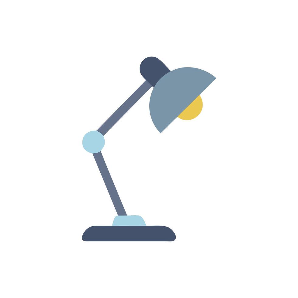 Blue Desk Lamp Design on White Background for Home Office vector