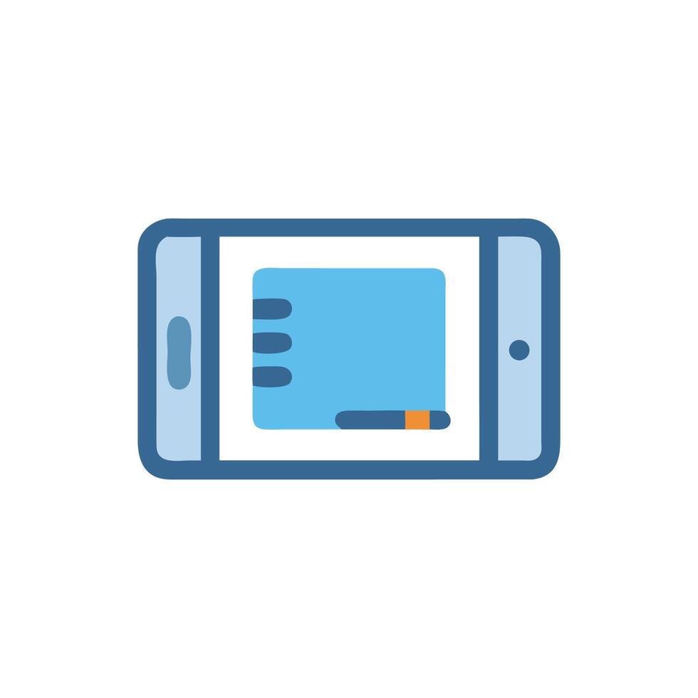 Illustration of a blue smart phone on a White Background vector
