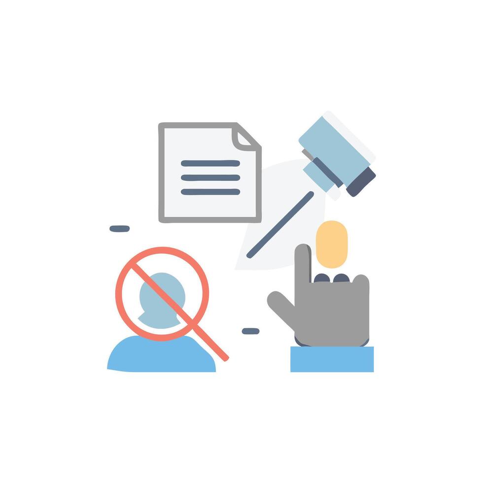 Rejection concept of recruitment process in flat design vector