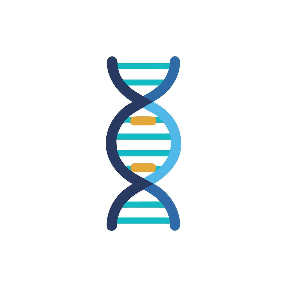 Flat design of DNA molecule on White Background vector