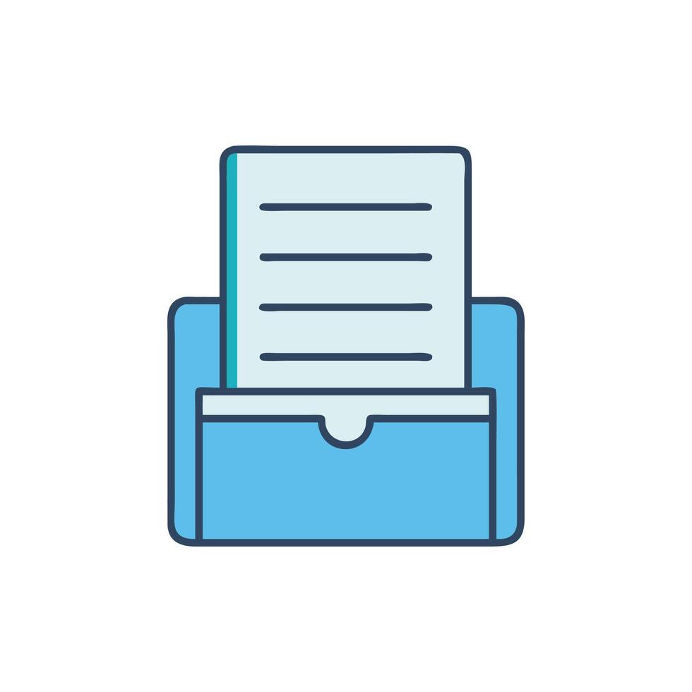 Folder with documents icon illustration on a White Background vector