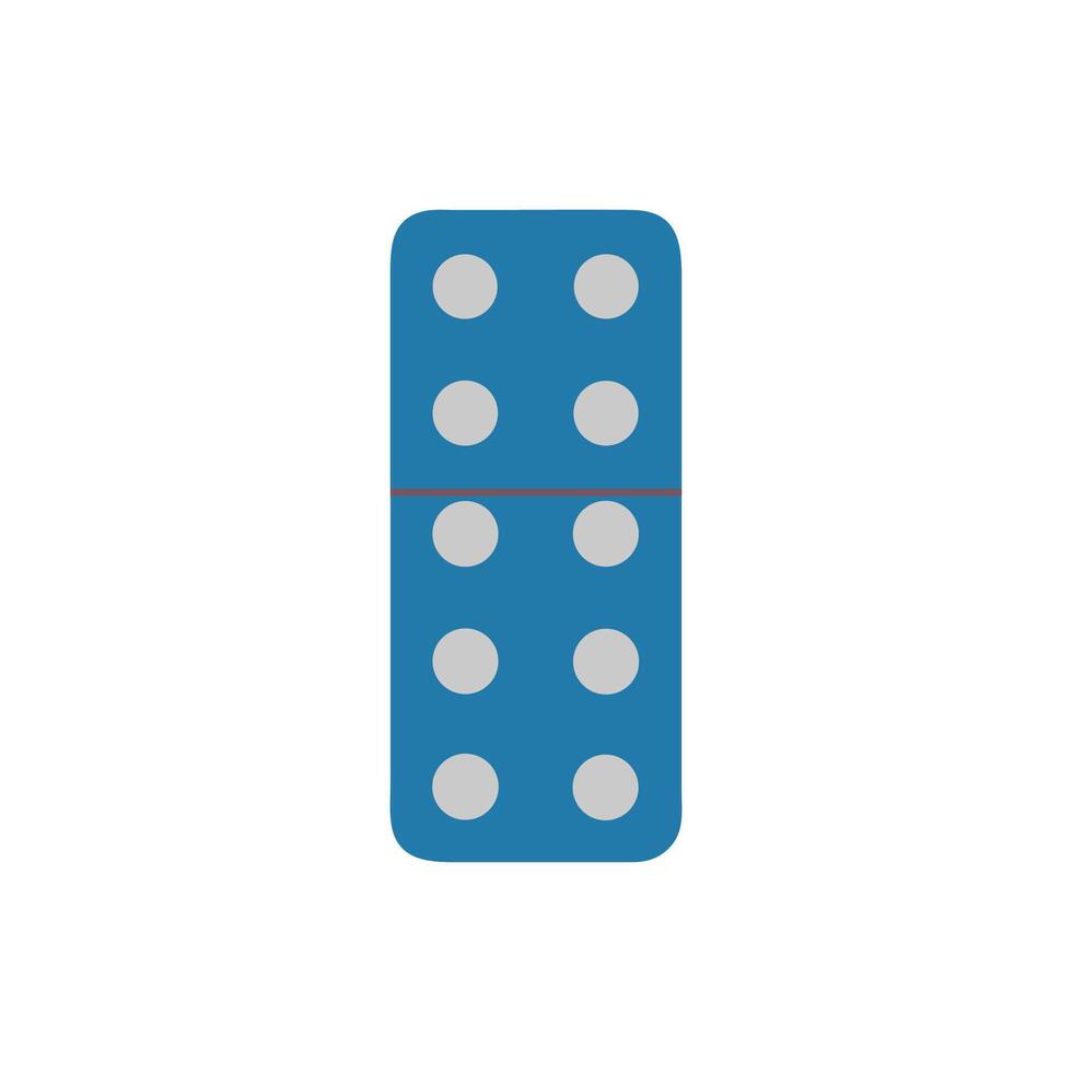 A single blue domino tile with four and four pips vector