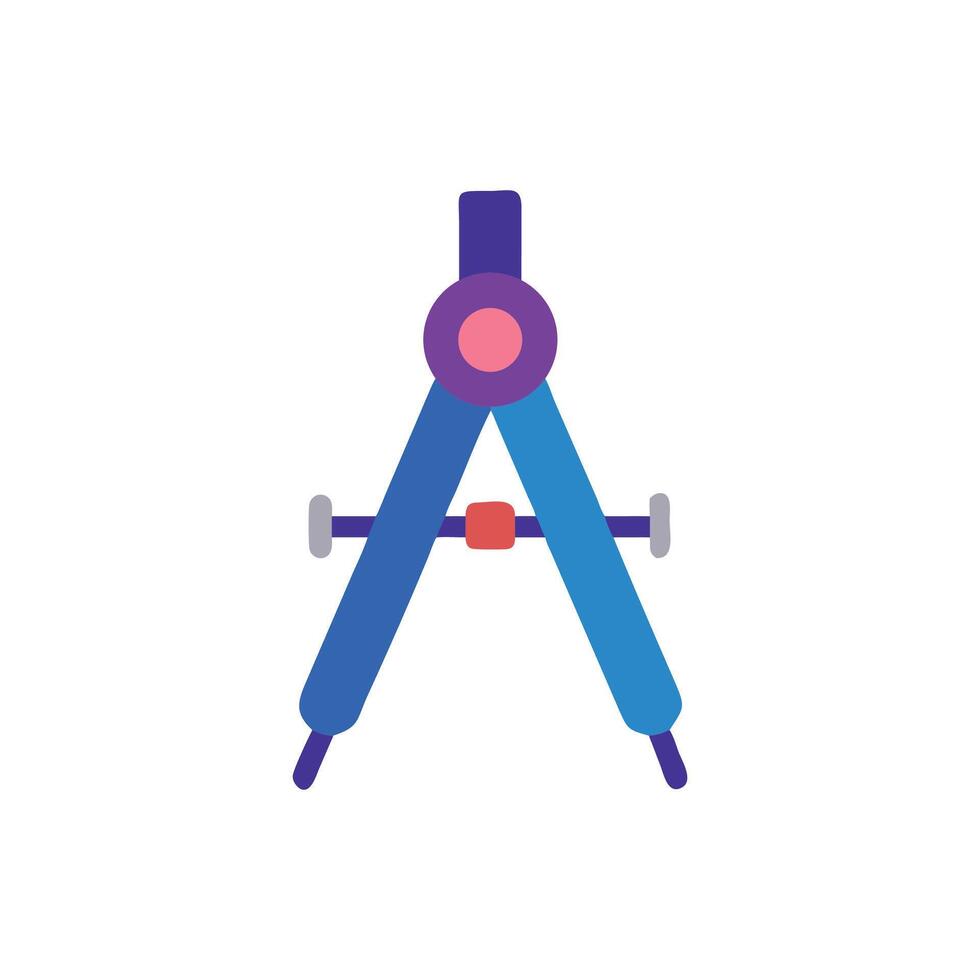Geometric compass drawing tool with vibrant colors on White Background vector