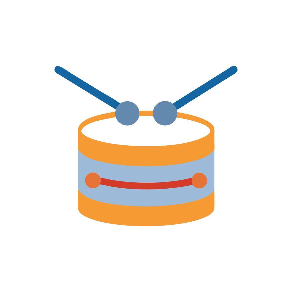 Stylized drum illustration with drumsticks on a White Background vector
