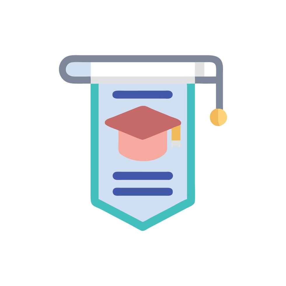 Illustration of graduation scroll and mortarboard in minimalist style vector
