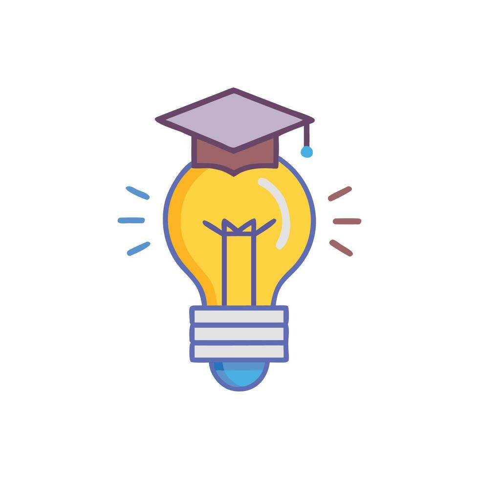Illuminating Graduation A lightbulb wearing a graduation cap vector