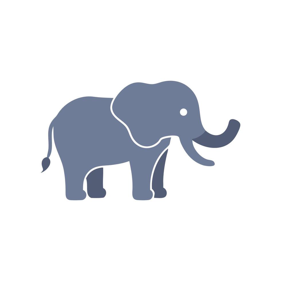 Simple illustration of a gray elephant on a White Background vector