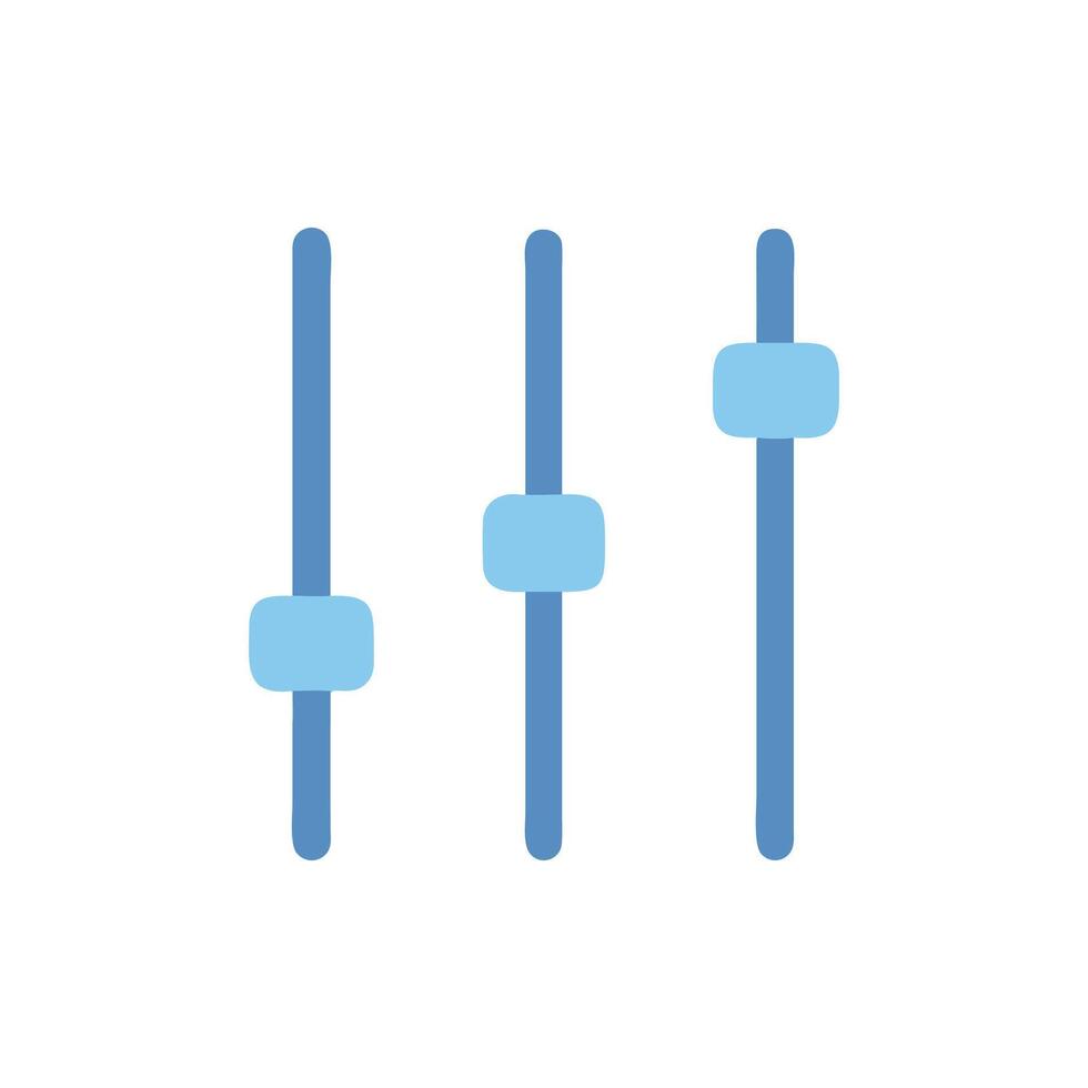 Blue equalization setting bars on isolated White Background image vector