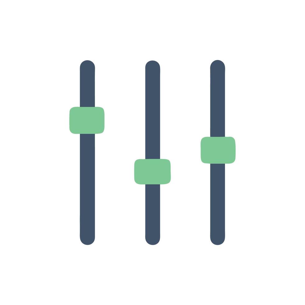 Graphic equalizer sliders representing sound control and audio settings vector