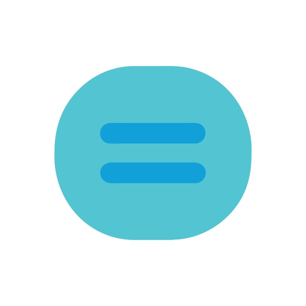 Equal sign within a cyan circle on White Background vector