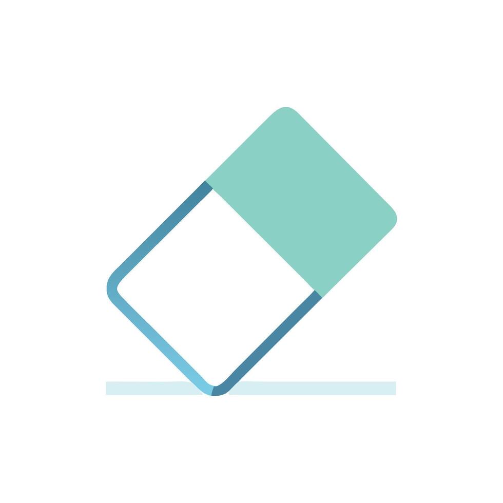 Minimalist eraser deleting line on White Background stock illustration vector