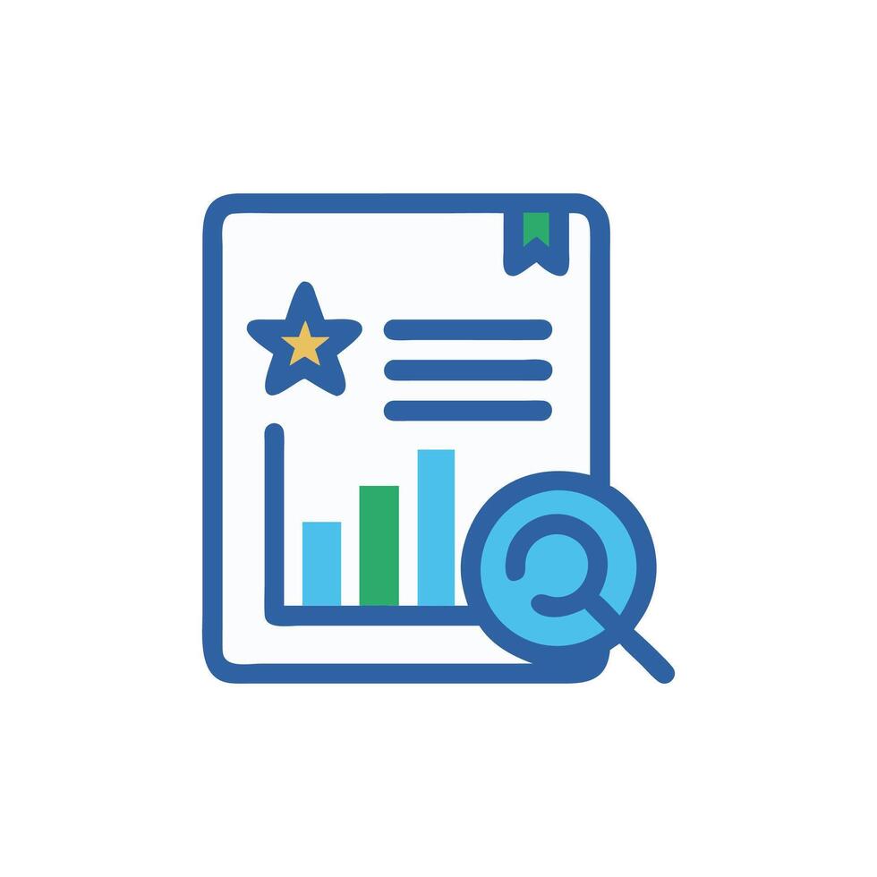 Analyzing data report for business growth and development vector