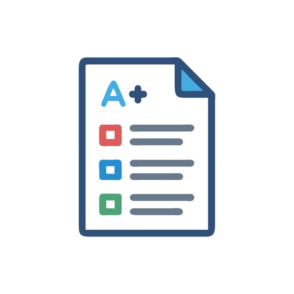 Simple illustration of a perfect grade on a test vector