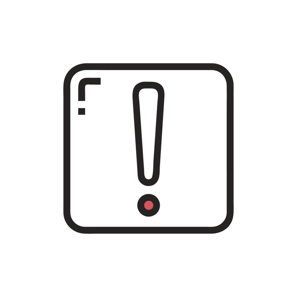 Exclamation point in a square, warning symbol illustration vector