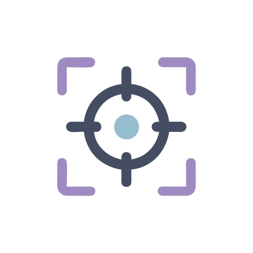 Flat design target icon with rounded elements on White vector