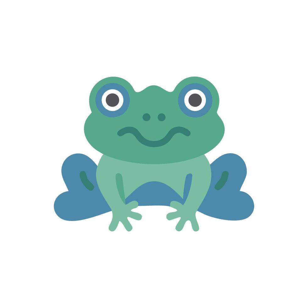 Simple illustration of a cute frog with a smile vector