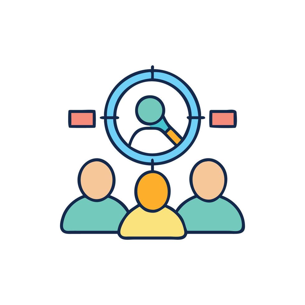 Targeted recruitment strategy with diverse candidates for job openings vector