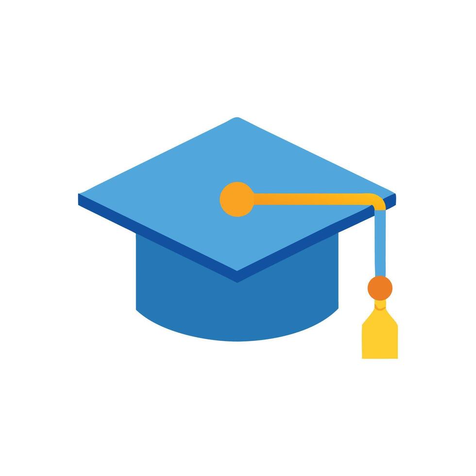Illustration of a blue graduation cap on White Background vector