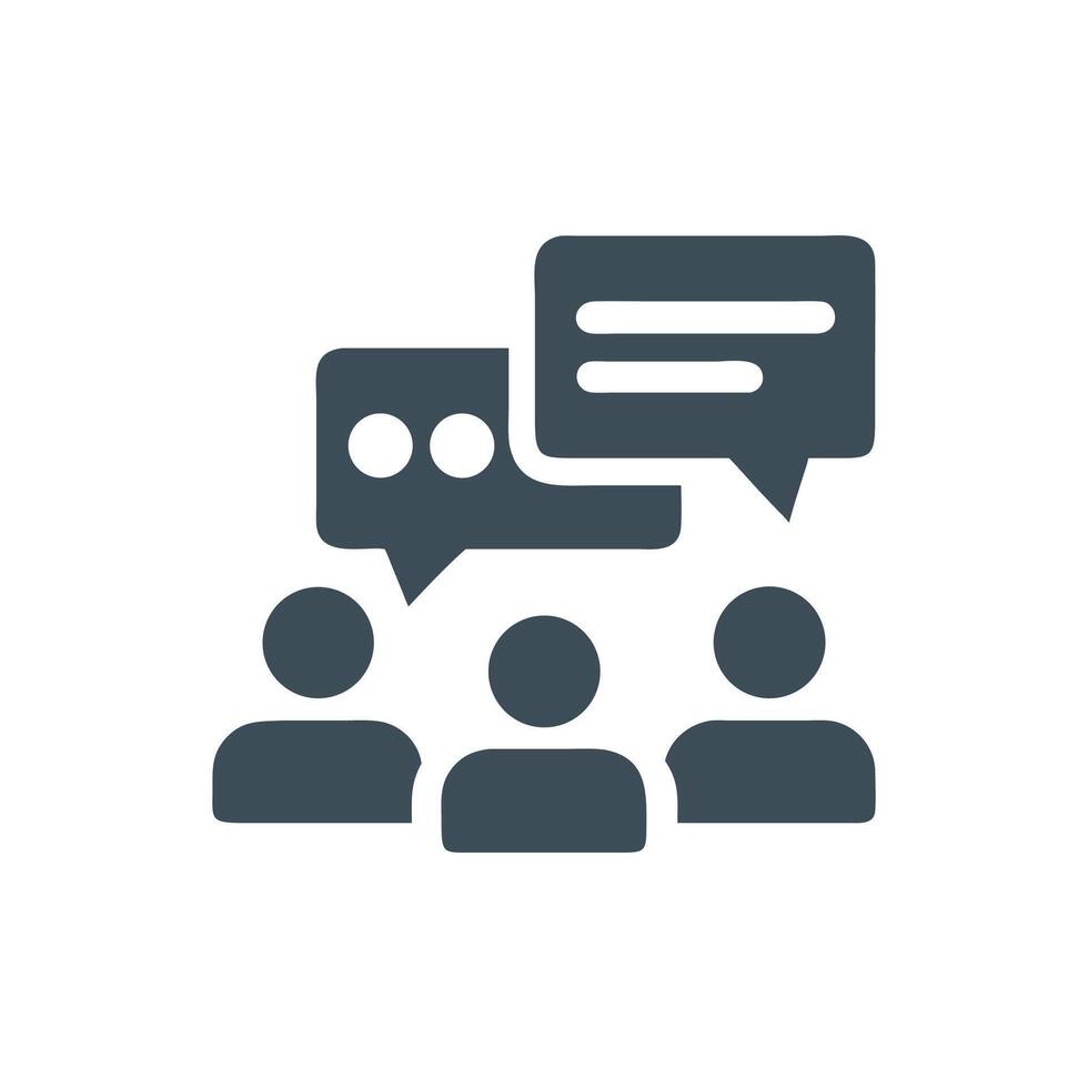 Communication and Collaboration Icon with Speech Bubbles vector