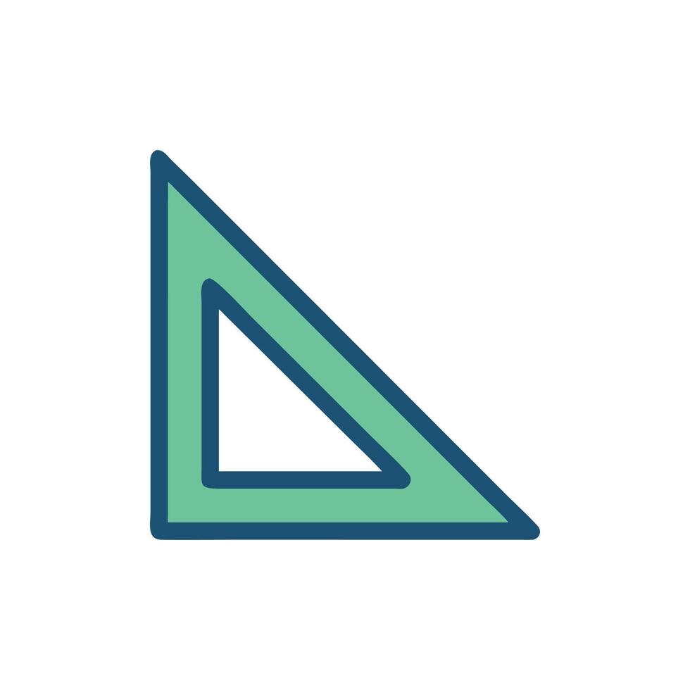 set square with rounded corners on White Background vector