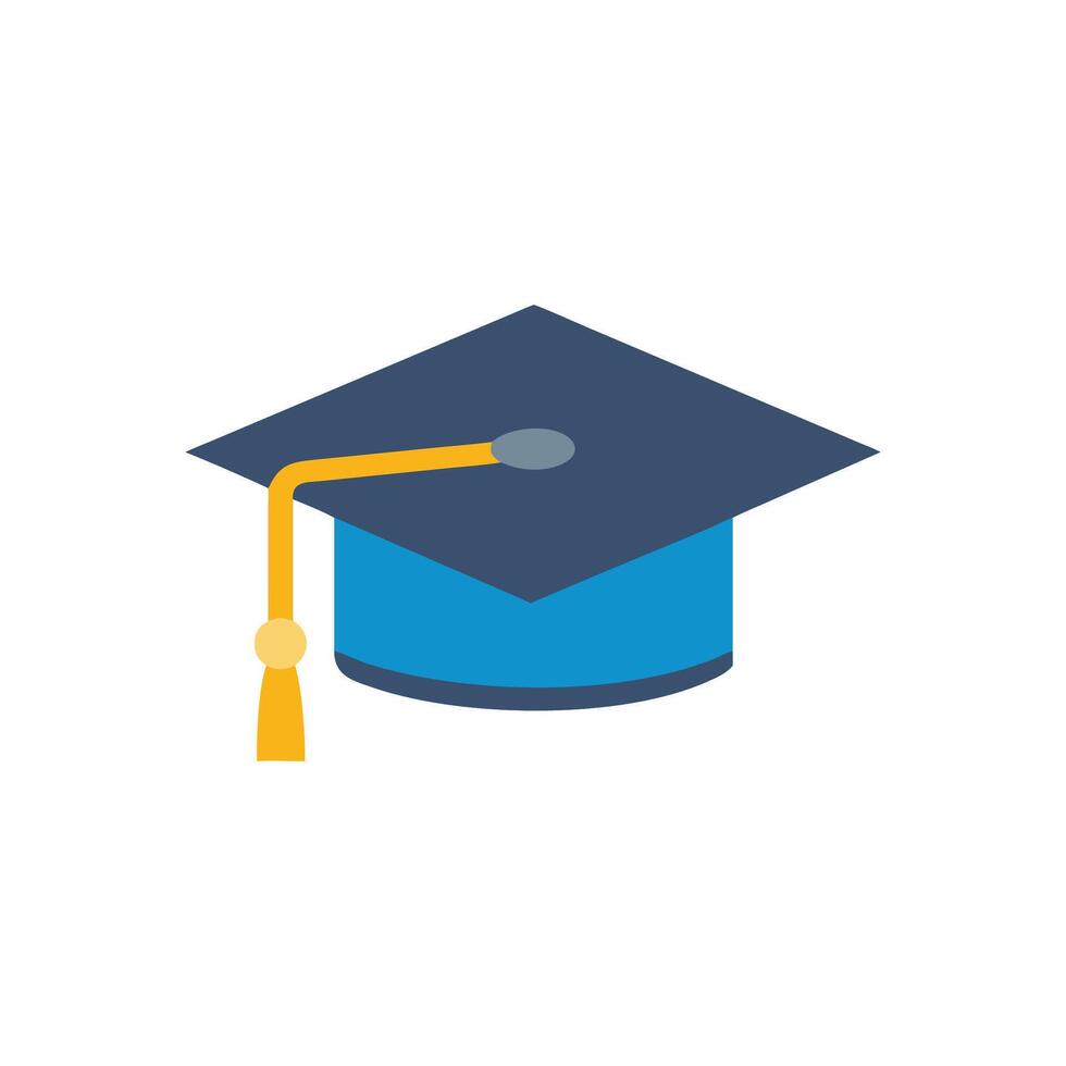 Simple graduation cap on solid White Background illustration vector