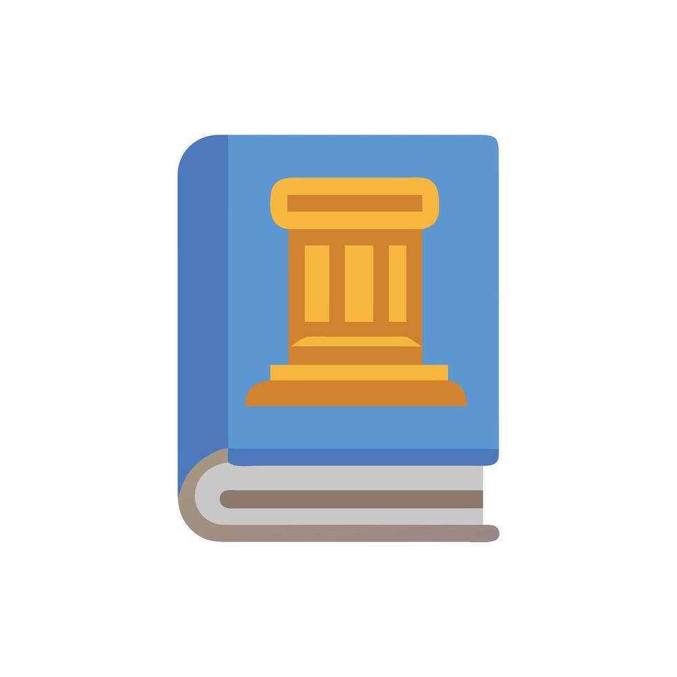 Law book with courthouse icon against White Background illustration vector