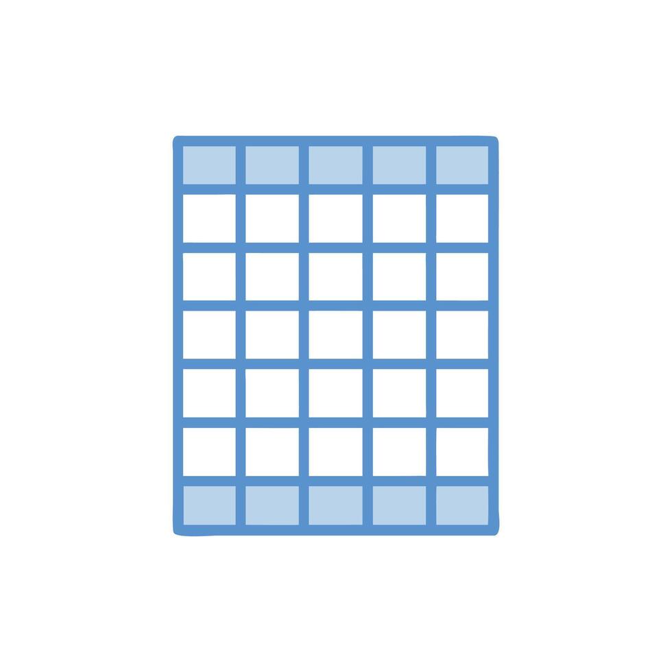 Blue grid with white squares on White Background graphic vector