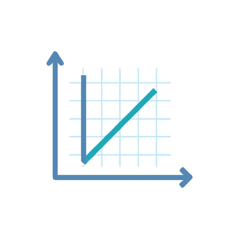 Graphical representation of data growth on a simple chart vector