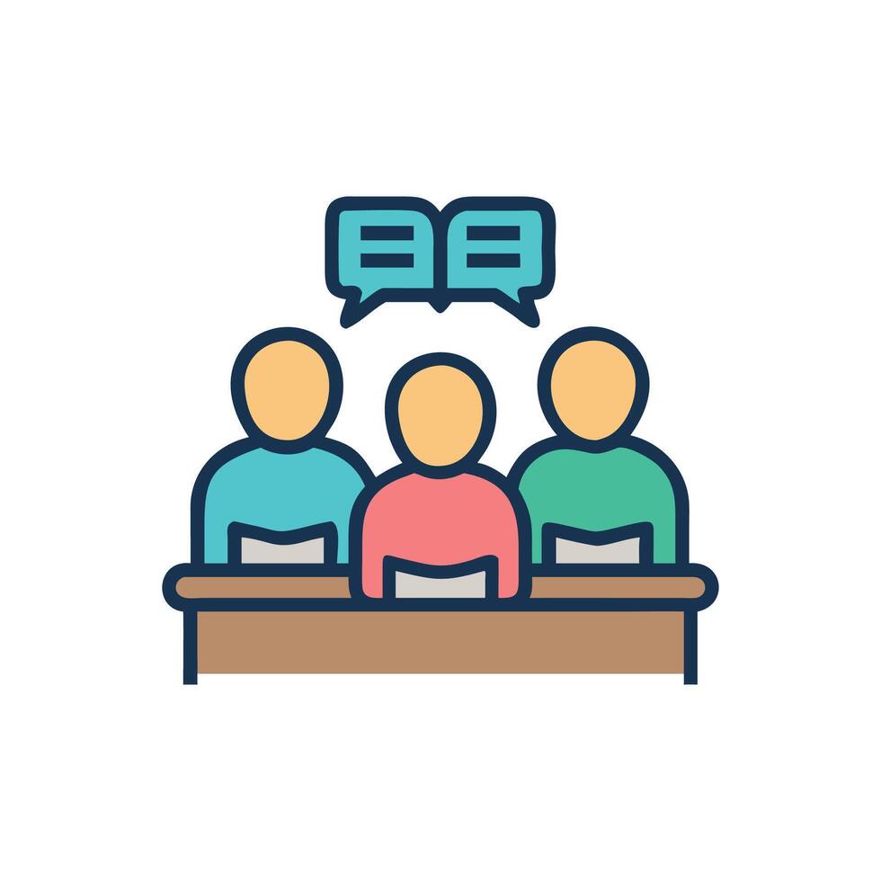 Teamwork and Communication Concept with Group Meeting Illustration vector