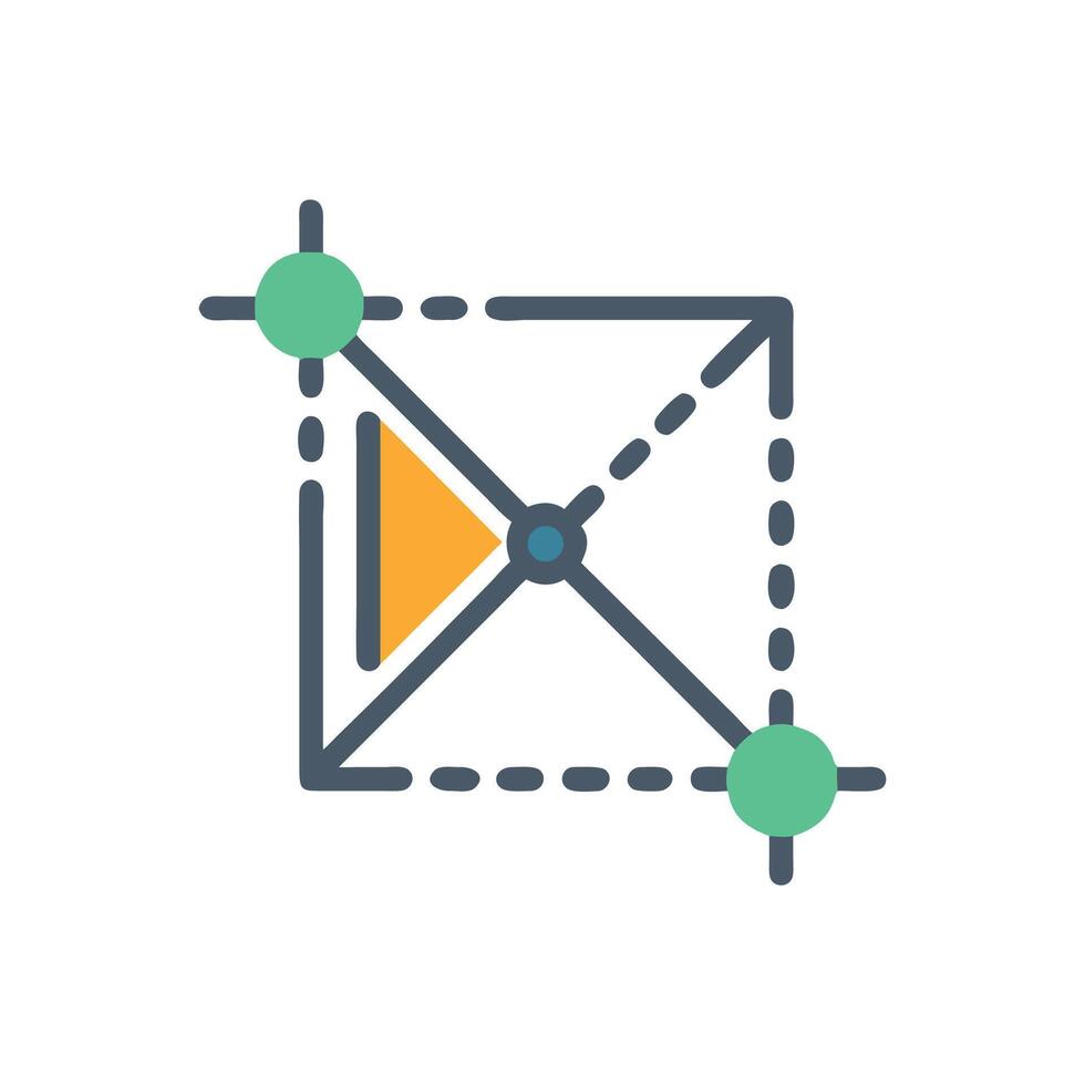 Abstract geometrical shapes with lines, dots, and triangle vector