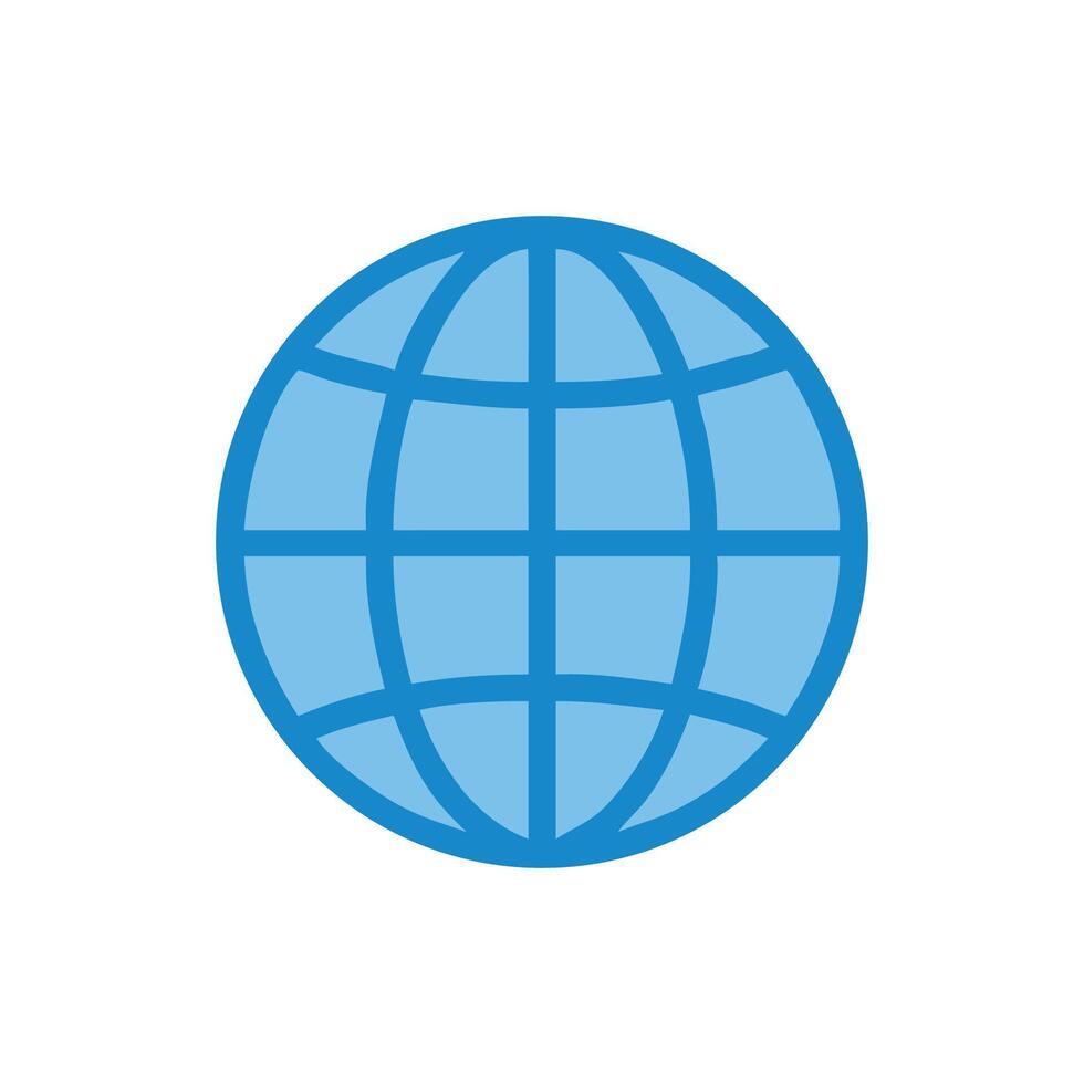 Light blue globe icon on White Background representation vector