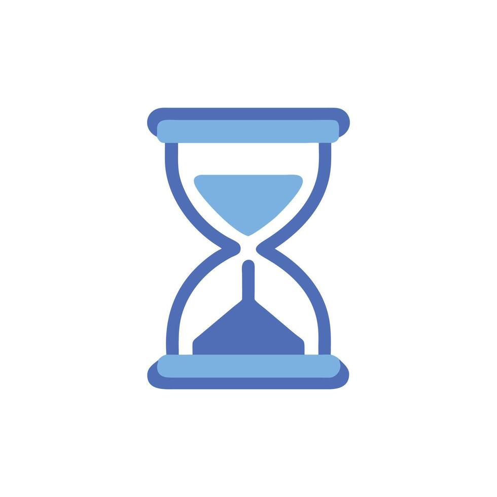 Flat design illustration of hourglass symbol against White Background vector