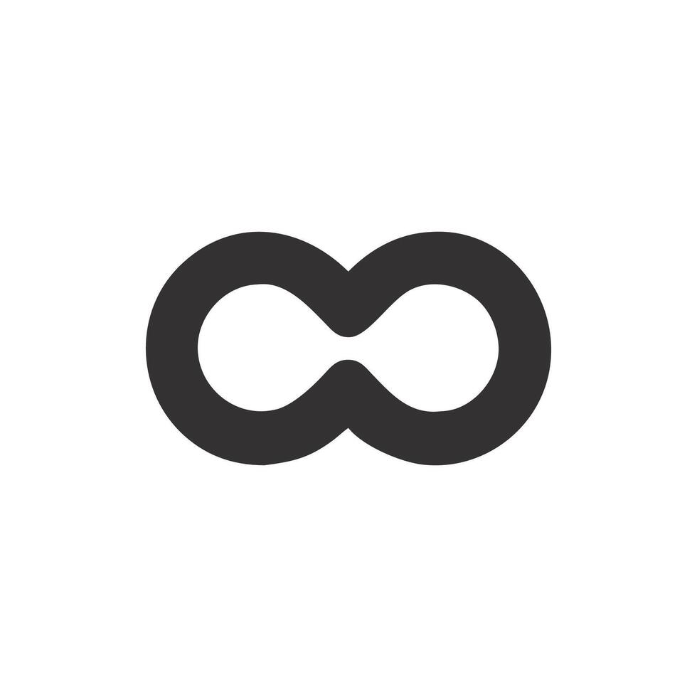 Gray infinity symbol on White Background in center position vector