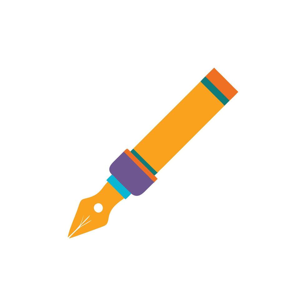 Retro stylized fountain pen illustration on stark White Background vector