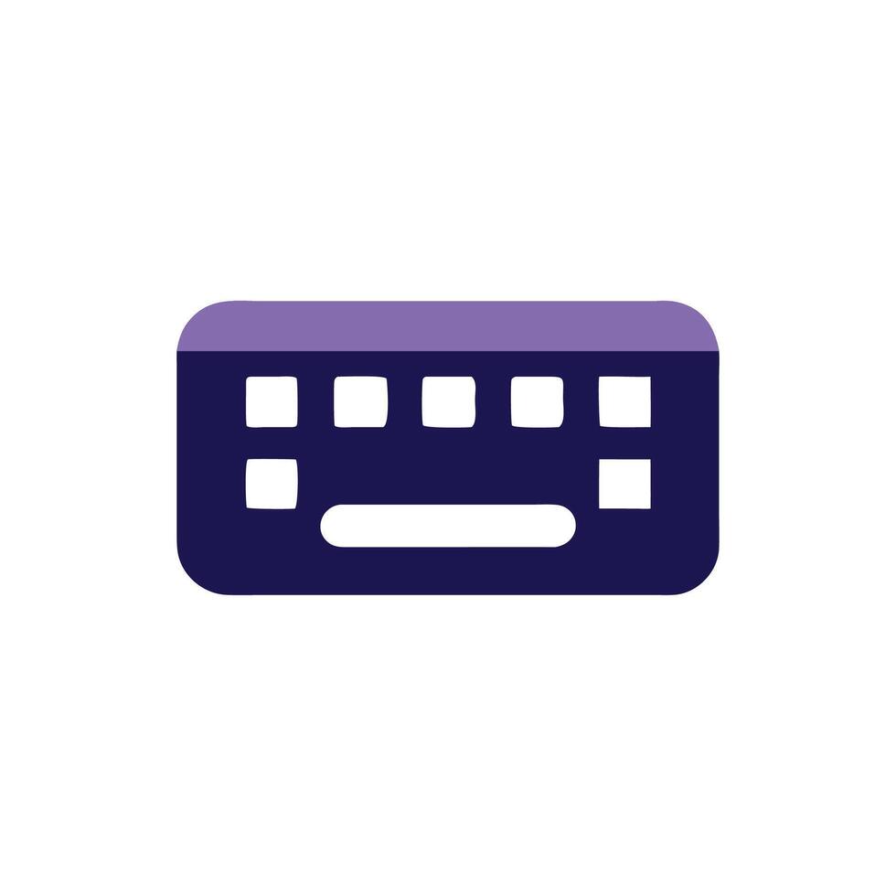 Purple keyboard on White Background for technology concepts vector