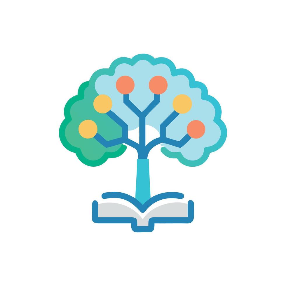 Knowledge tree growing from book, education concept design vector