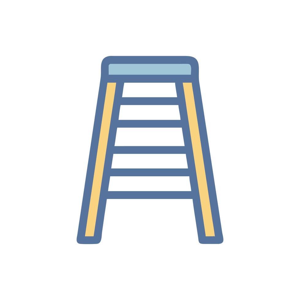 Stylized flat ladder on simple White Background vector