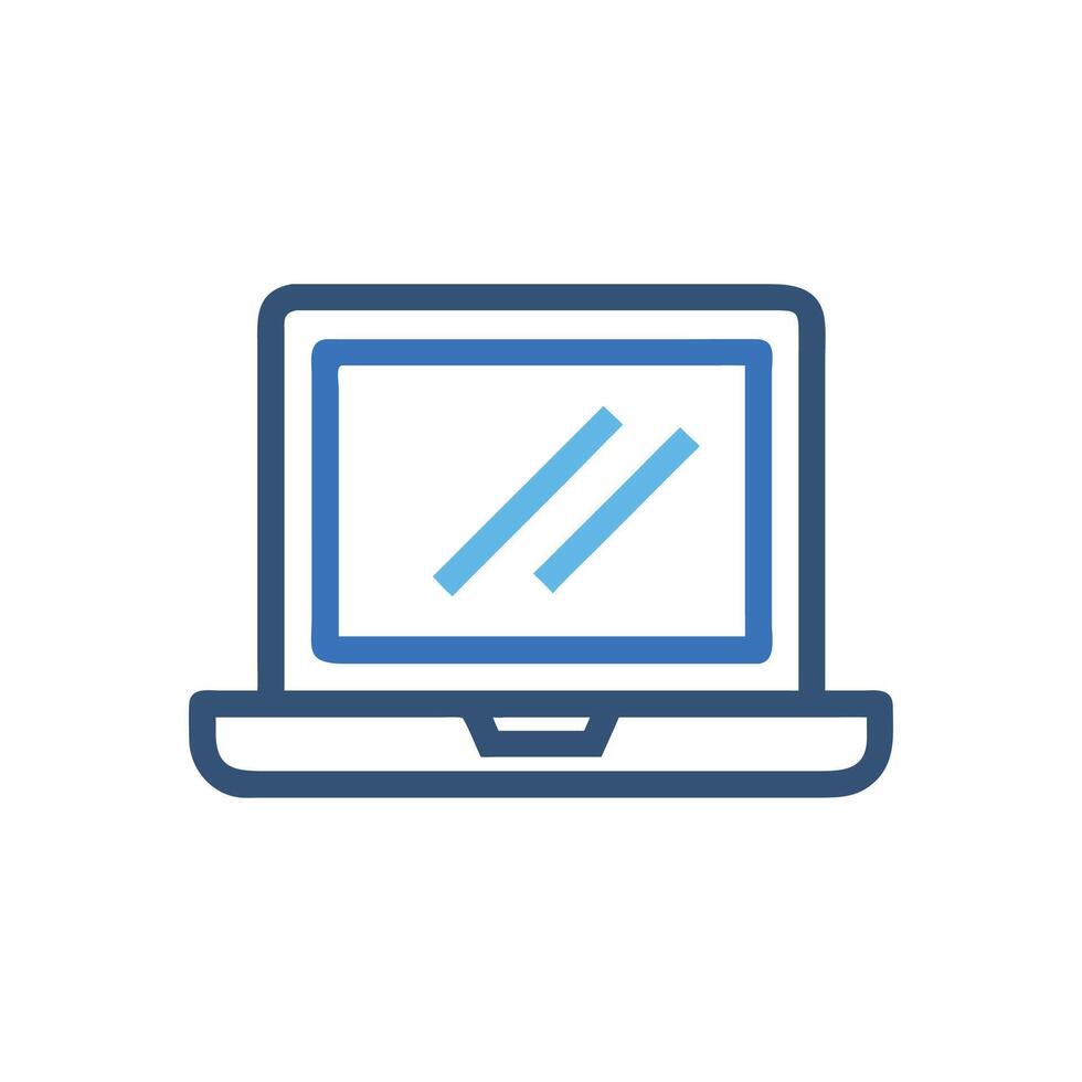 Modern flat style laptop isolated on White Background vector